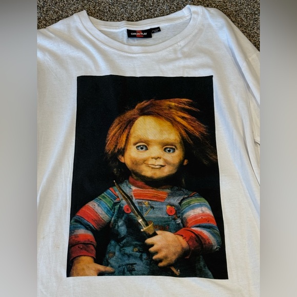 Universal Studios child’s play 2 Chucky graphic long sleeve men tee size medium - Picture 3 of 7